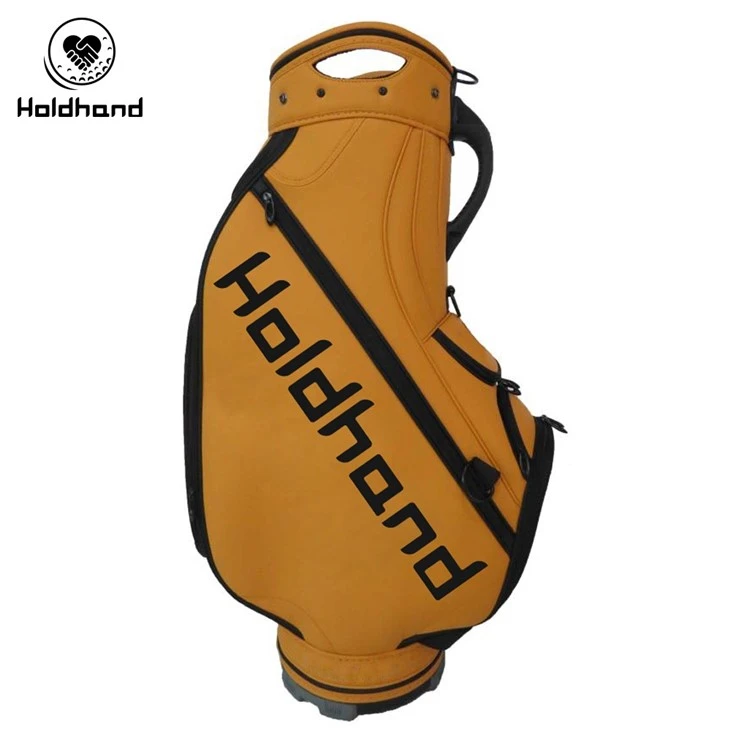 Custom Logo Accept Black PU Leather Golf Staff Bag Wholesale Big Storage Waterproof Golf Staff Tour Bag best