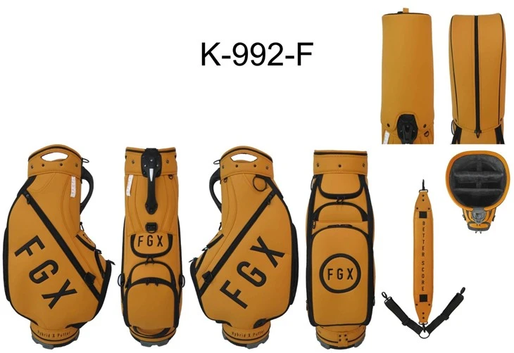 Custom Logo Accept Black PU Leather Golf Staff Bag Wholesale Big Storage Waterproof Golf Staff Tour Bag factory