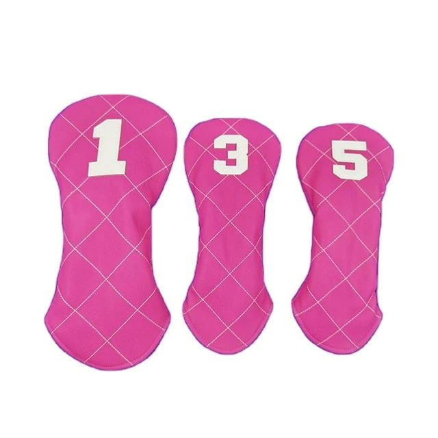 Premium Pink PU Golf Wood Headcovers