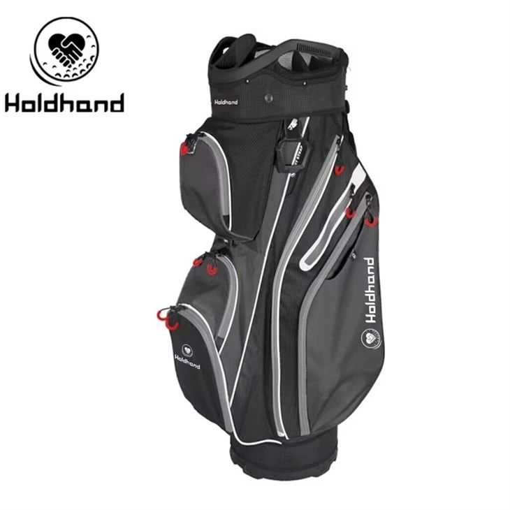 Stylish Black Polyester Water-resistant Custom Pockets Design Golf Bags Golf Cart Bag